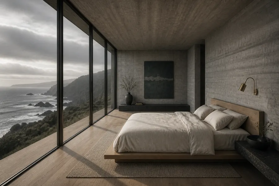 Sleeping Floor of Aldern Point House, interior rendering