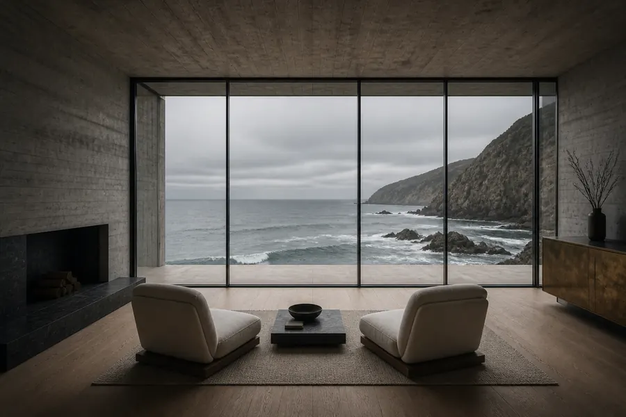 Tide Deck of Aldern Point House, interior rendering